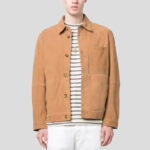 Men's Caramel Brown Suede Leather Shirt