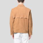 Men's Caramel Brown Suede Leather Shirt - Image 2