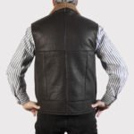 Men's Caramel Nappa Lamb Leather Sheepskin Gilet - Image 2