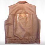 Men's Chocolate Brown Lambskin Leather Vest - Image 2