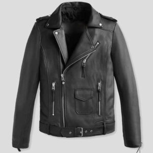 Men's Classic Biker Leather Motorcycle Jacket