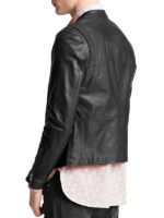 Men’s Classic Casual Black Leather Jacket - Image 2