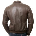 Men's Classic Soft Lambskin Leather Bomber Jacket - Image 2