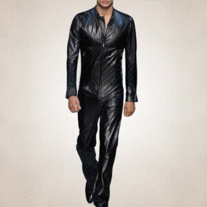 Men's Classic Leather Runway Jumpsuit