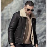 Men's Dark Brown Sheepskin Leather Shearling Motorcycle Jacket - Image 4