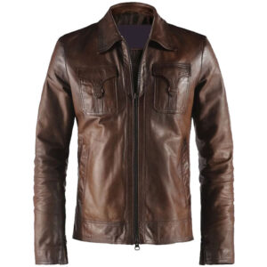 Men's Drifter Vintage Brown Leather Jacket
