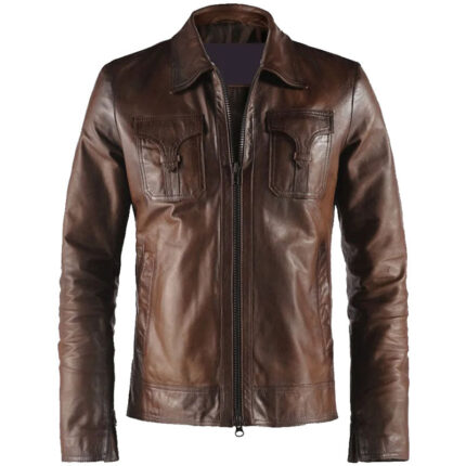 Men's Drifter Vintage Brown Leather Jacket