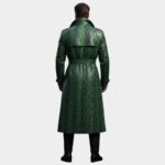 Men's Exotic Snake Print Leather Long Coat - Image 2