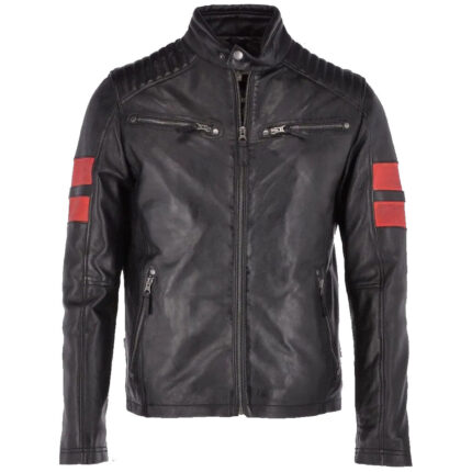 Men's Fashion Black Biker Leather Jacket