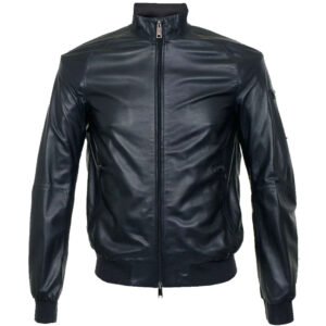 Men's Fashion Mode Classic Soft Lambskin Leather Bomber Jacket