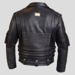 Men's Genuine Cowhide Premium Leather Motorcycle Biker Leather Jacket Black - Image 2