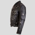 Men's Genuine Cowhide Premium Leather Motorcycle Biker Leather Jacket Black - Image 4