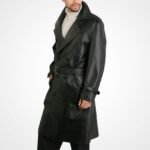 Men's Classic Genuine Leather Trench Coat - Image 4