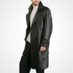 Men's Classic Genuine Leather Trench Coat - Image 3