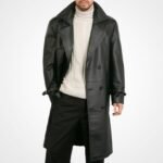 Men's Classic Genuine Leather Trench Coat - Image 2