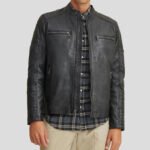 Men's Genuine Moto Biker Leather Motorcycle Riding Jacket