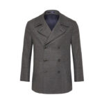 Men's Classic Grey Fleece Navy Peacoat - Image 2