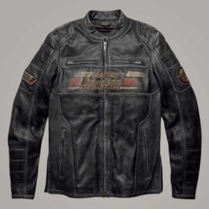 Men's Harley Davidson Astor Patches Distressed Leather Jacket