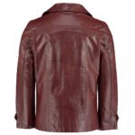 Men's Heist Red Wine Antique Vintage Leather Jacket - Image 2