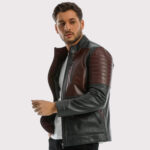 Men's Lamb Leather Winter Biker Jacket - Image 3