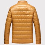 Men's Leather Down Jacket Coat with Mink Collar - Image 2