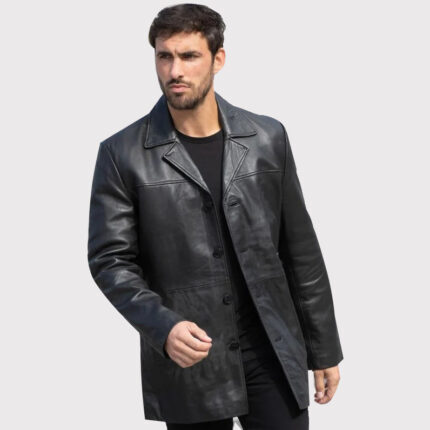 Men's Mid-Length Lambskin Jacket Blazer