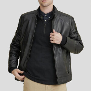 Moto Biker Leather Jacket For Men