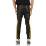 Men’s Multicolor Biker Leather Pants - Image 2