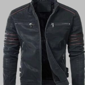 Men?s Pegasus Biker Leather Jacket - Classic Motorcycle Style