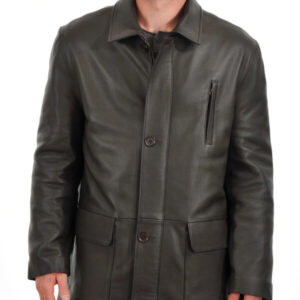 Premium Soft Lambskin Men's Leather Car Coat