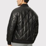 Men's Quilted Lambskin Leather Jacket with Down-Filled - Image 2