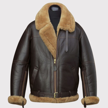Men's RAF Brown Shearling Jacket - Classic Aviator Style!