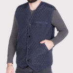 Men's Rancher Western Sheepskin Vest with Quilted Design and Pockets - Image 3