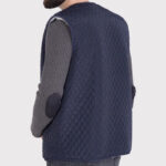 Men's Rancher Western Sheepskin Vest with Quilted Design and Pockets - Image 4