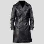 Premium Men's Real Cow Leather Trench Coat