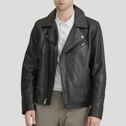 Real Leather Motorbike Moto Jacket For Men