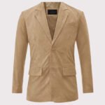 Men's Real Suede Leather Blazer Coat - Image 2