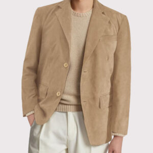 Men's Real Suede Leather Blazer Coat