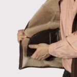 Men's Rich Brown Nappa Lamb Sheepskin Gilet - Image 3