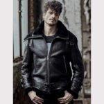 Men's Shearling Aviator B3 Flying Jacket Pilot Coat - Image 3