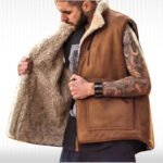 Men's Shearling B3 Bomber Vest - Stylish RAF Aviator Leather Gilet - Image 2
