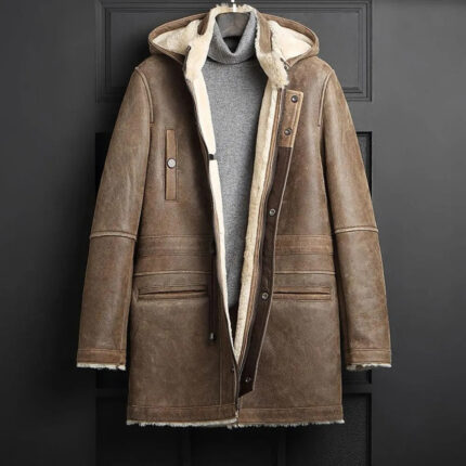 Men's Shearling Winter Long Coat