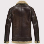 Men's Short Shearling B-3 Flight Jacket - Lambskin Motorcycle Fur Coat - Image 2