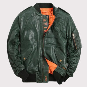 Men's Slim Rider Motorcycle Jacket - Leather Aviator Coat