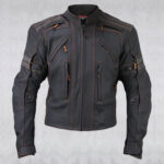 Men's 'Street' Motorcycle Matte Black Leather Armored Jacket