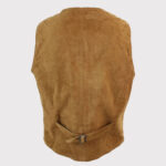 Men's Suede Leather Retro Vintage Western Waistcoat Gilet - Image 2