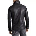 Men's Trendsetting Real Sheepskin Black Leather Shirt - Image 2
