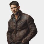 Men's Vintage Distressed Brown Leather Jacket