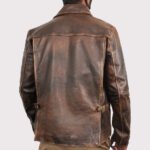 Men's Vintage Distressed Brown Western Style Jacket - Handmade Cowboy Fashion - Image 2