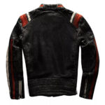 Men's Vintage Distressed Cafe Racer Leather Jacket - Image 2